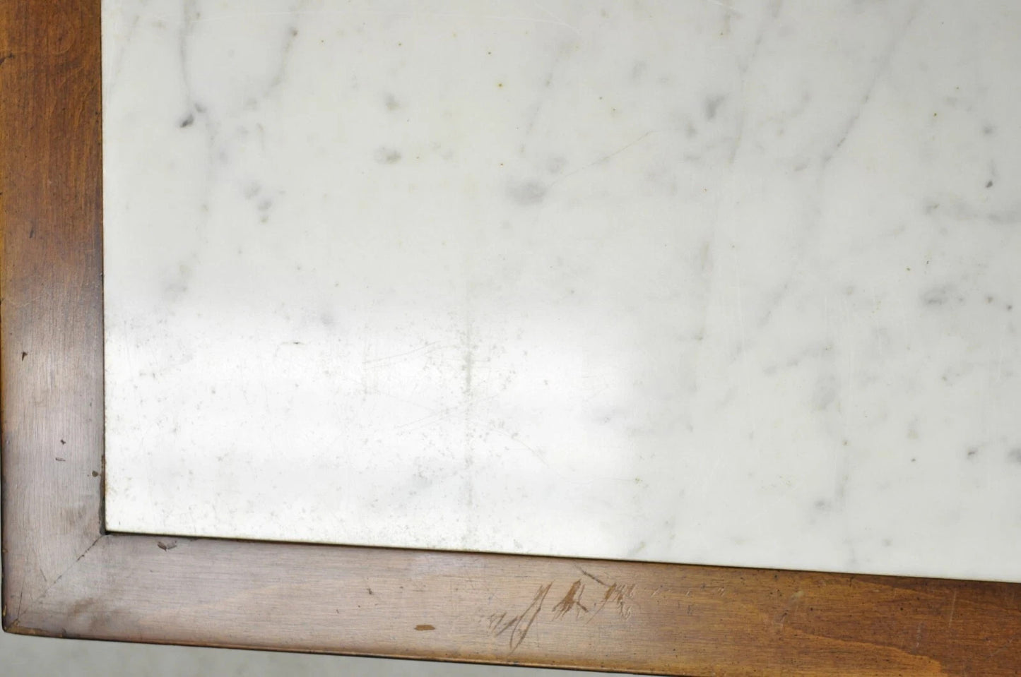 Vintage Italian Neoclassical Low Marble Top Curule X-Frame Accent Side Table