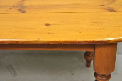 Vintage French Country Oval Pine Wood 78" Baluster Leg Farmhouse Dining Table