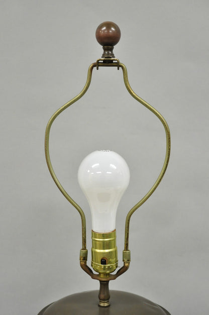 Vintage Mid Century Modern Green Swirl Glazed Ceramic Jardiniere Table Lamp