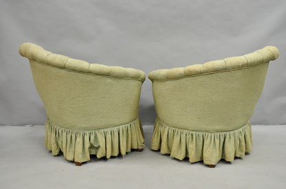 Antique French Hollywood Regency Asymmetrical Sculptural Club Chairs - a Pair