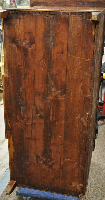Antique Italian Biedermeier Burr Walnut 3 Drawer Commode Dresser Chest of Drawer