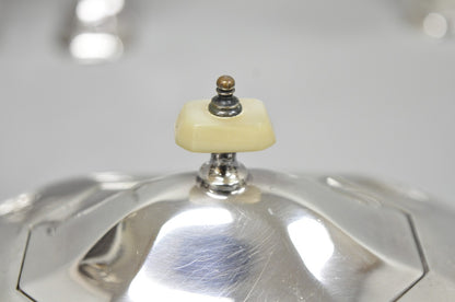 Antique English Art Deco Silver Plated Tea Service Set by BSCEP (5329) - 4 Pcs