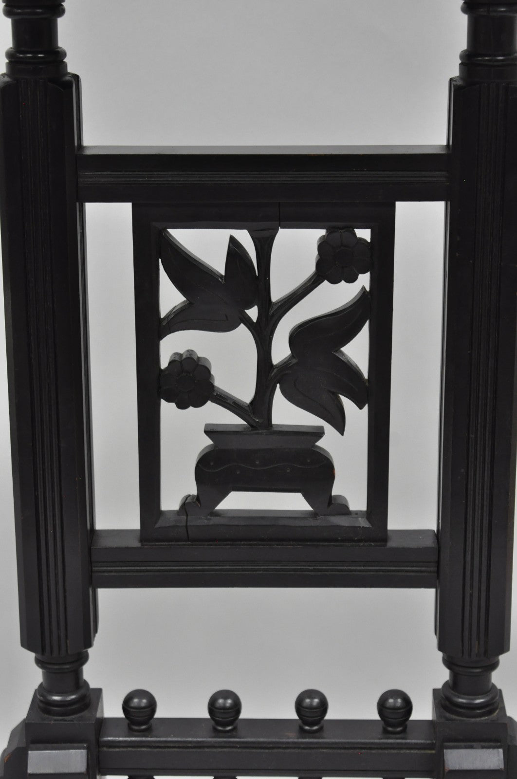 Antique Victorian Aesthetic Movement Black Ebonized 34" Plant Stand Side Table