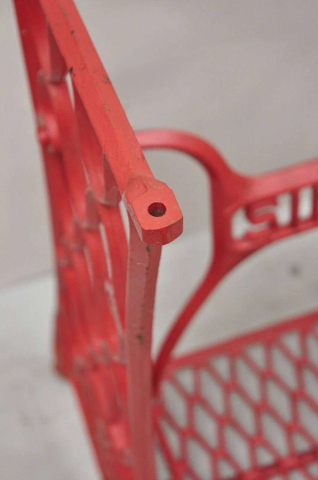 Antique Singer Cast Iron Red Treadle Sewing Machine Table Base