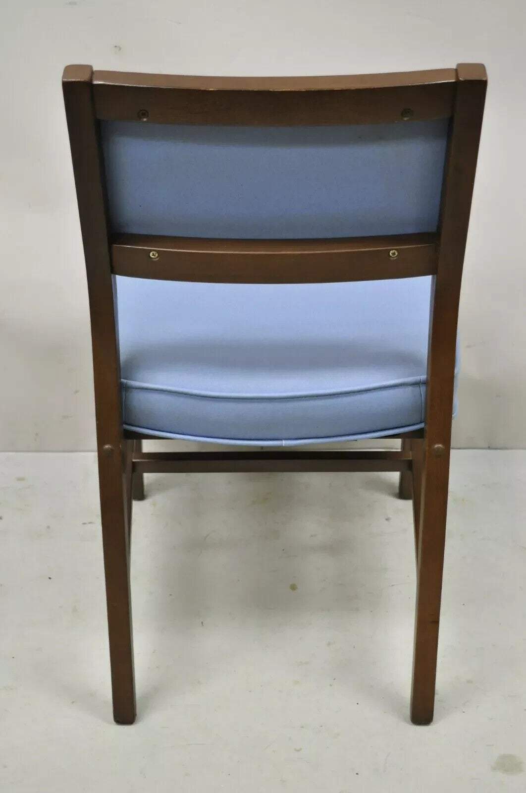 Vintage Mid Century Modern Jens Risom Style Blue Sculpted Dining Chair -Set of 6