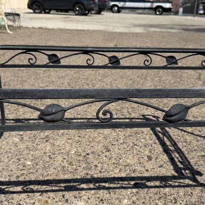 Vintage Salterini Art Nouveau Wrought Iron Garden Patio Rectangular Coffee Table