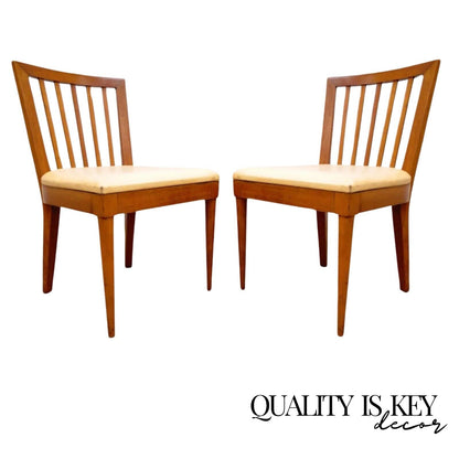 Vintage Paul McCobb Style Mid Century Modern Maple Slat Back Dining Chair - Pair