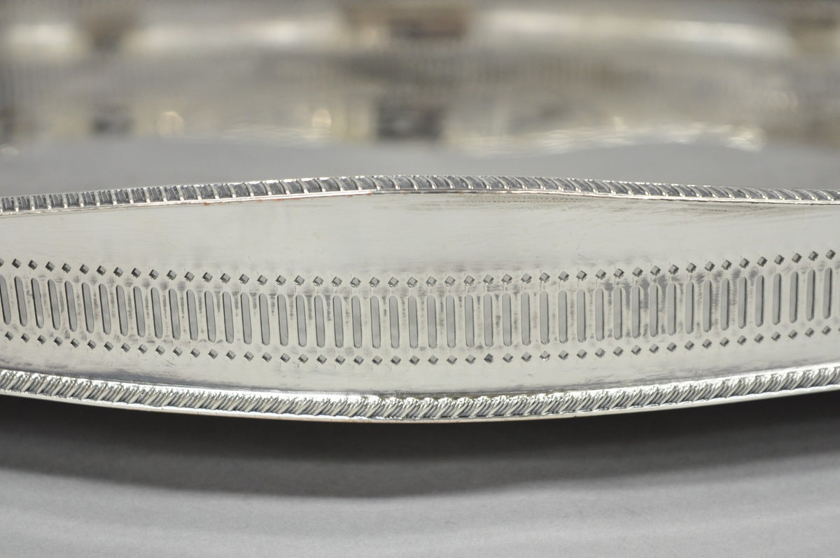 Vintage William Adams Sheffield England Edwardian Silver Plated Scalloped Tray