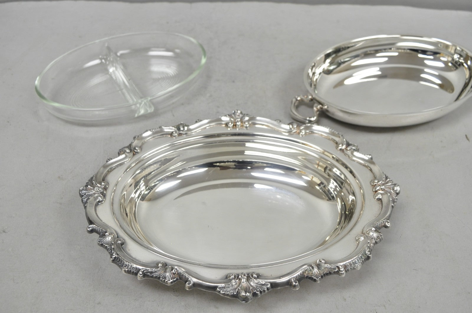 Vintage Victorian Silver Plated Covered Vegetable Serving Dish with Glass Liner