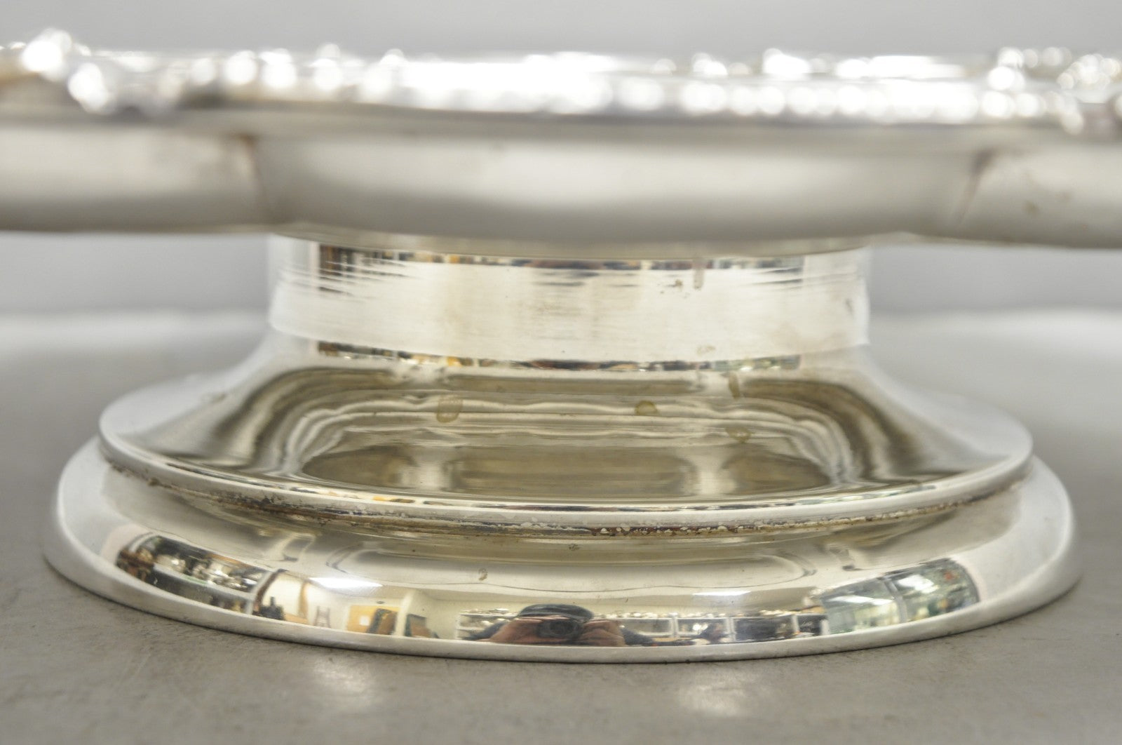 Vintage Victorian Silver Plated Lazy Susan Revolving Serving Platter Party Tray