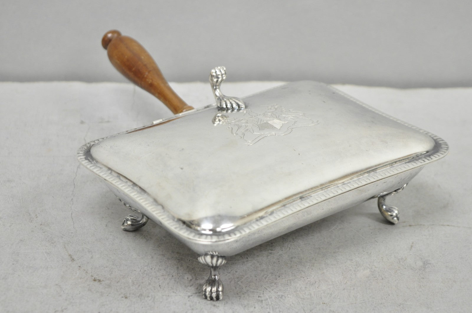 Vintage Sheffield English Victorian Silver Plated Silent Butler Crumb Catcher