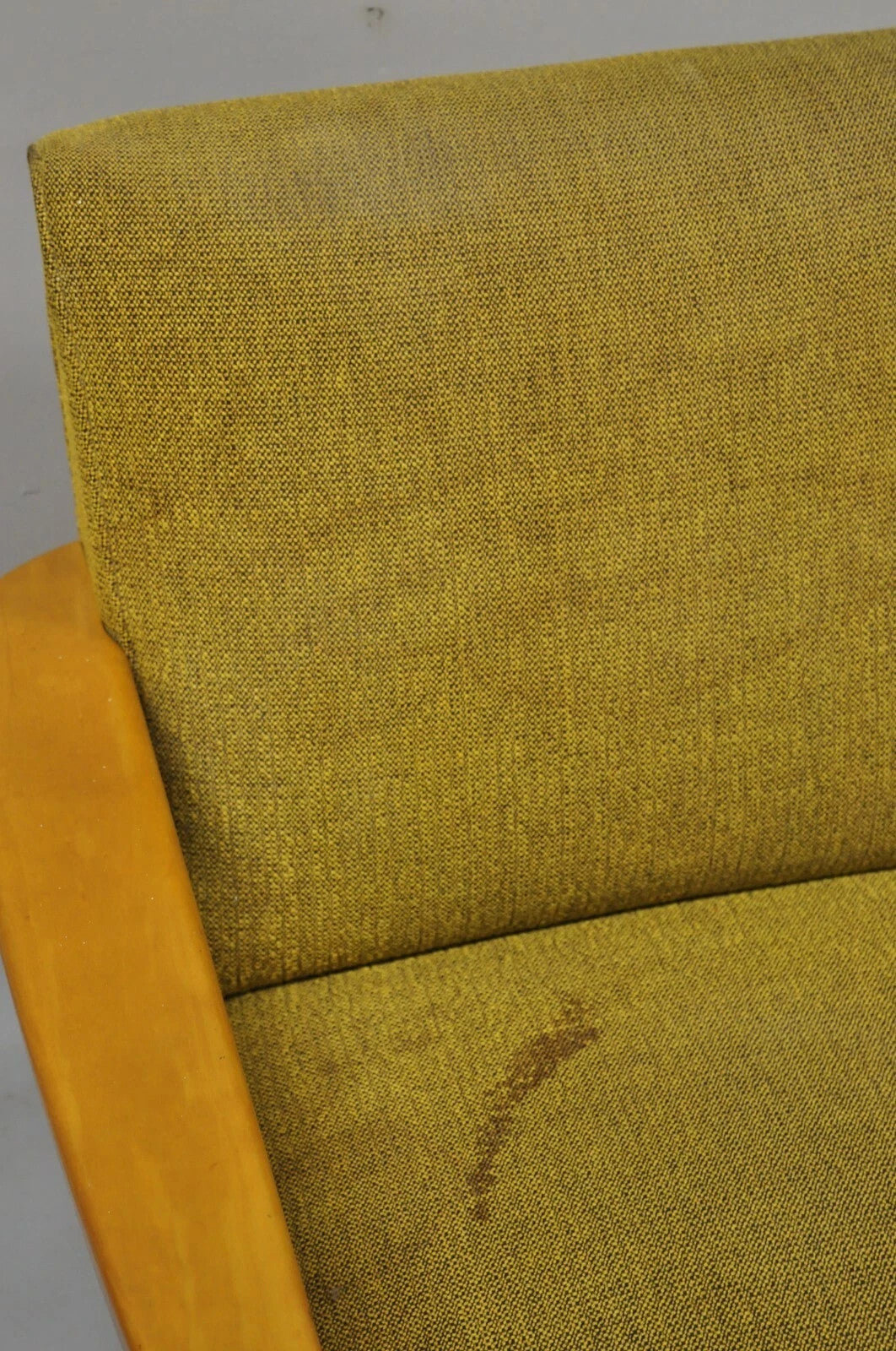 Vintage Mid Century Modern Blonde Wood Paul McCobb Style Paddle Arm Lounge Chair