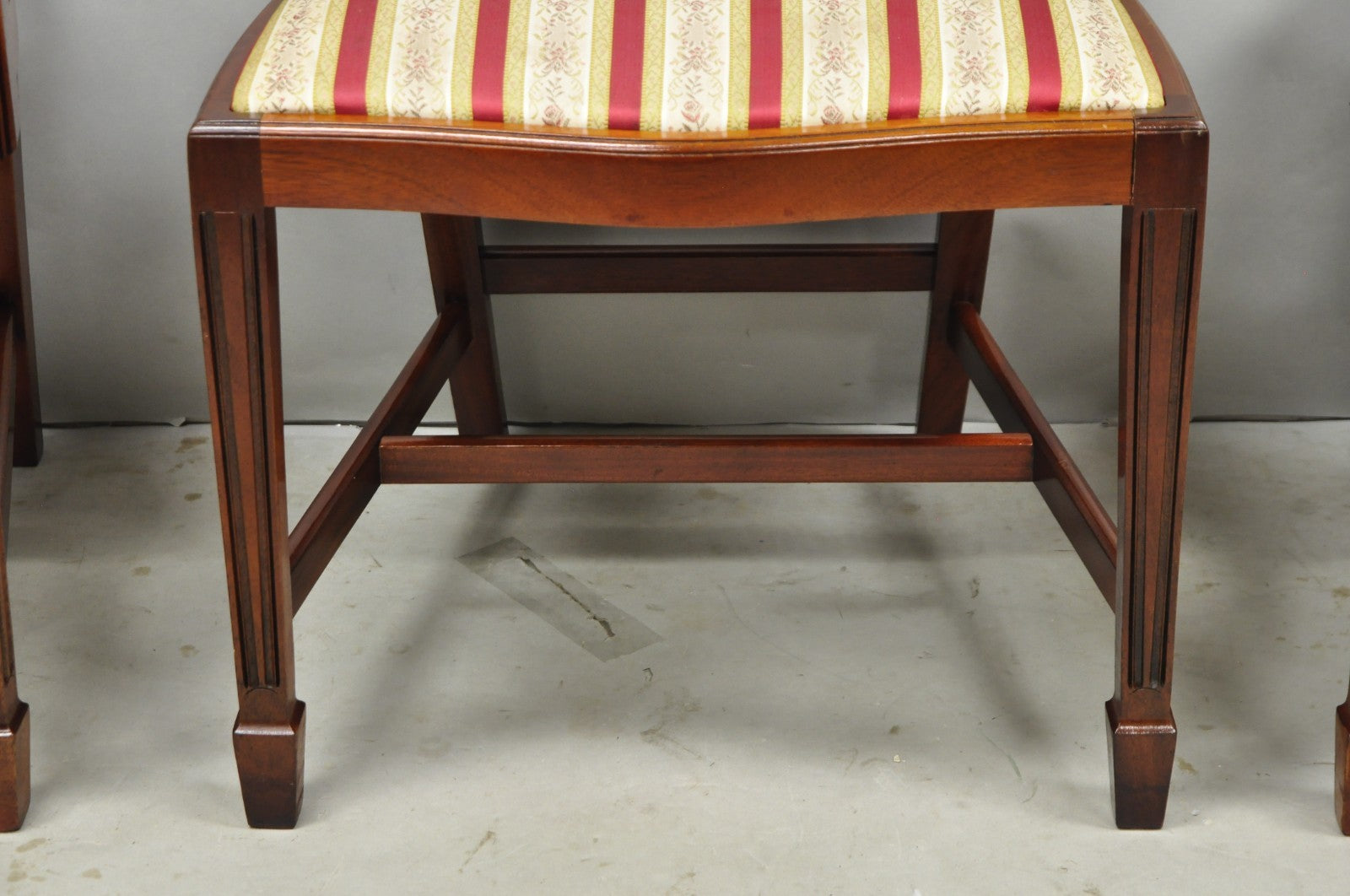 Vintage Sheraton Federal Mahogany Shield Back Dining Room Chairs - Set of 6
