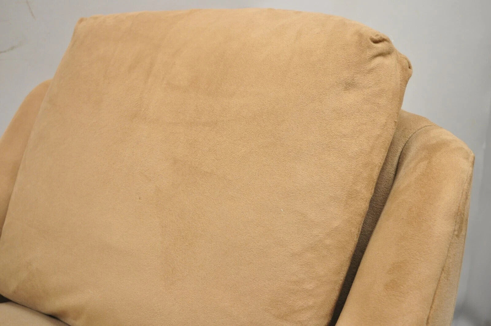 Vintage Mid Century Modern Brown Upholstered Swivel Lounge Club Chairs - a Pair