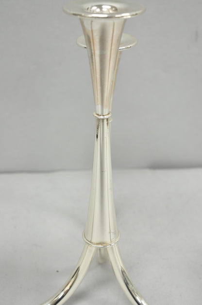 Vintage Wilhelm Wagenfeld for WMF Silver Plated Modern Candelabra Candle Holder