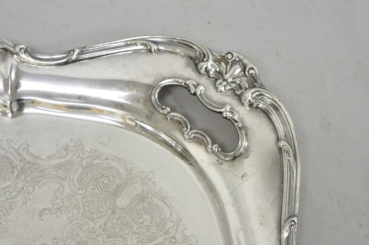 Antique Gorham Silver Plated Victorian Oval Butlers Serving Platter Bar Tray