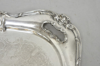 Antique Gorham Silver Plated Victorian Oval Butlers Serving Platter Bar Tray