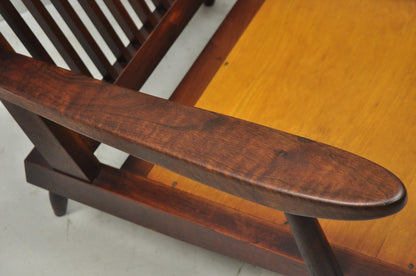 Vintage George Nakashima Spindle Back Black Walnut "Cushion" Lounge Arm Chair