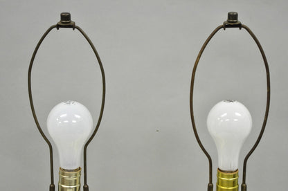 Vintage Mid Century Modern Bowling Pin Man Cave Game Room Table Lamps - a Pair