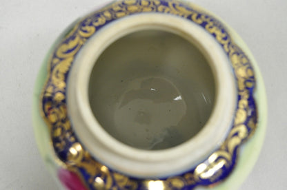 Antique I &EC Co Japan Hand Painted Porcelain Cobalt Blue Covered Ginger Jar