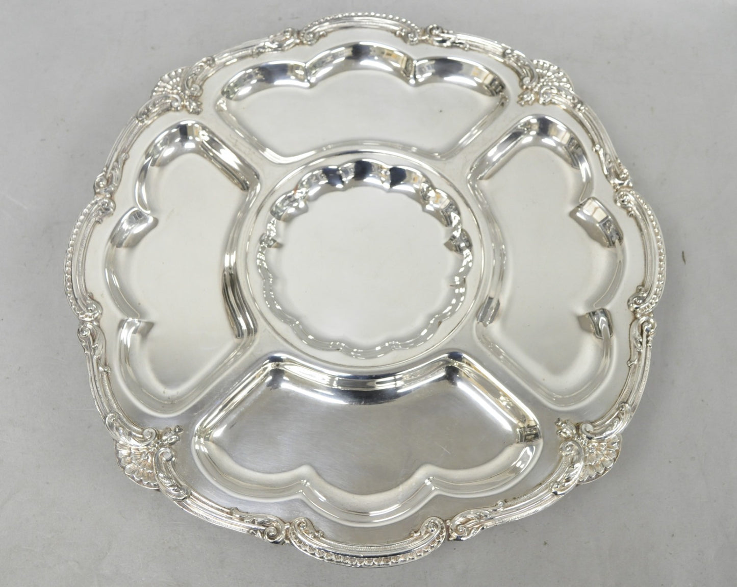 Vintage Victorian Silver Plated Lazy Susan Revolving Serving Platter Party Tray