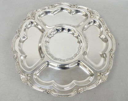 Vintage Victorian Silver Plated Lazy Susan Revolving Serving Platter Party Tray
