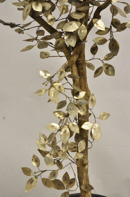 Vintage Mid Century Modern Curtis Jere Style Brutalist Brass Tree Sculpture