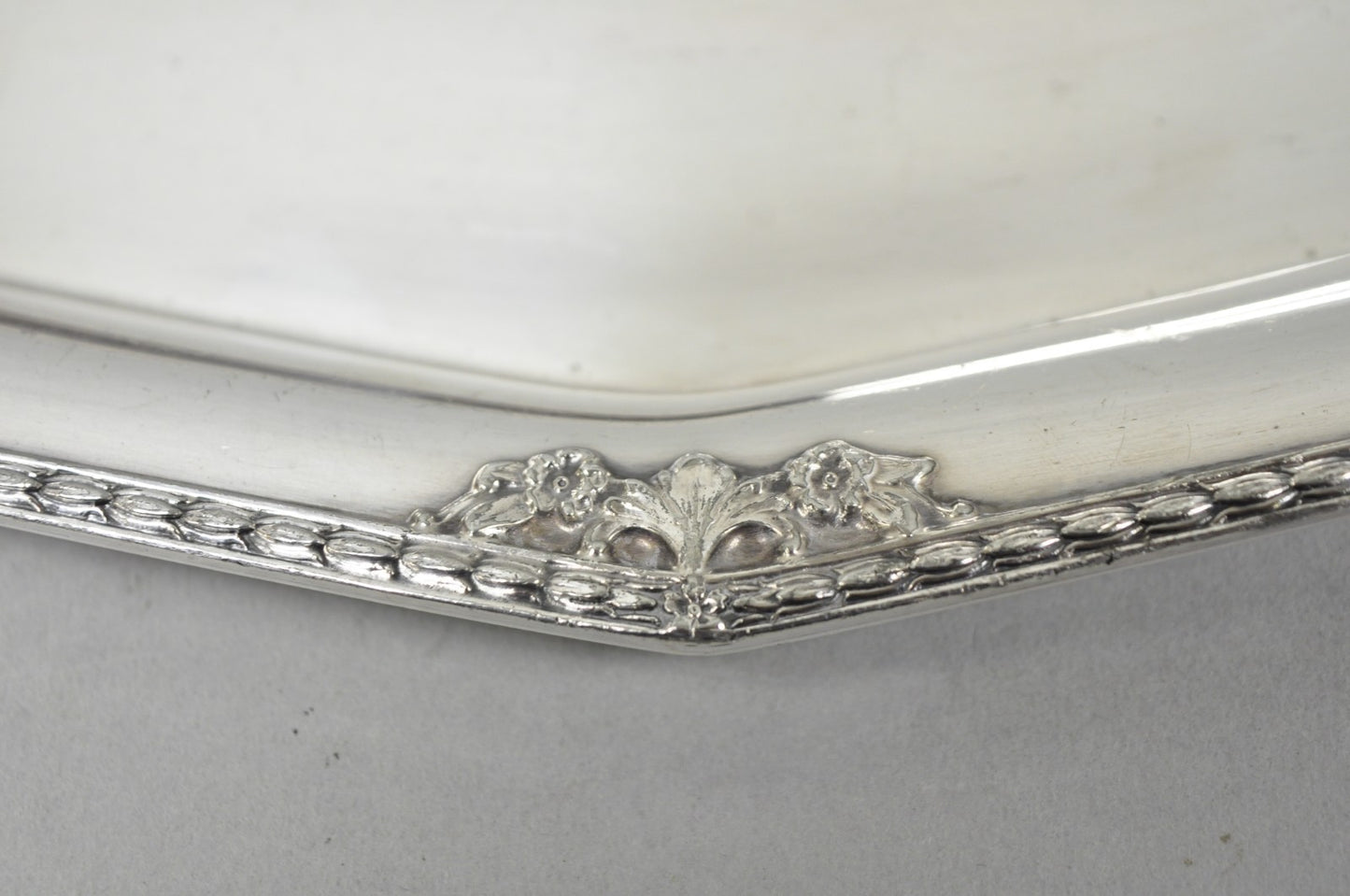 Vintage Poole 8093 Victorian Silver Plated Narrow "Boat Form" Trinket Dish
