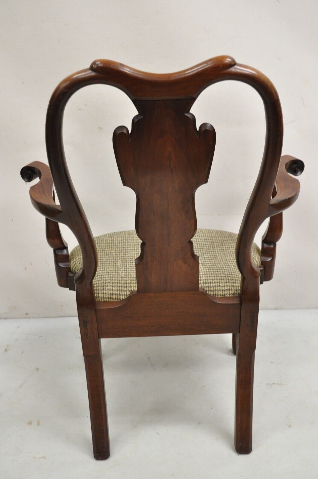 Vintage Saybolt Cleland Queen Anne Style Solid Mahogany Wide Armchair