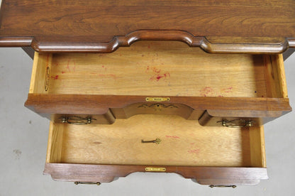 Vintage Pennsylvania House Queen Anne Cherry Wood Block Front 2 Lowboy Chest