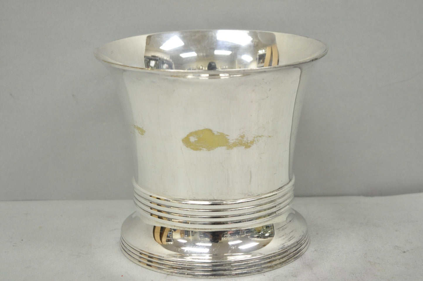 Antique English Regency Soldered Silver Plated Fluted Champagne Chiller Bucket