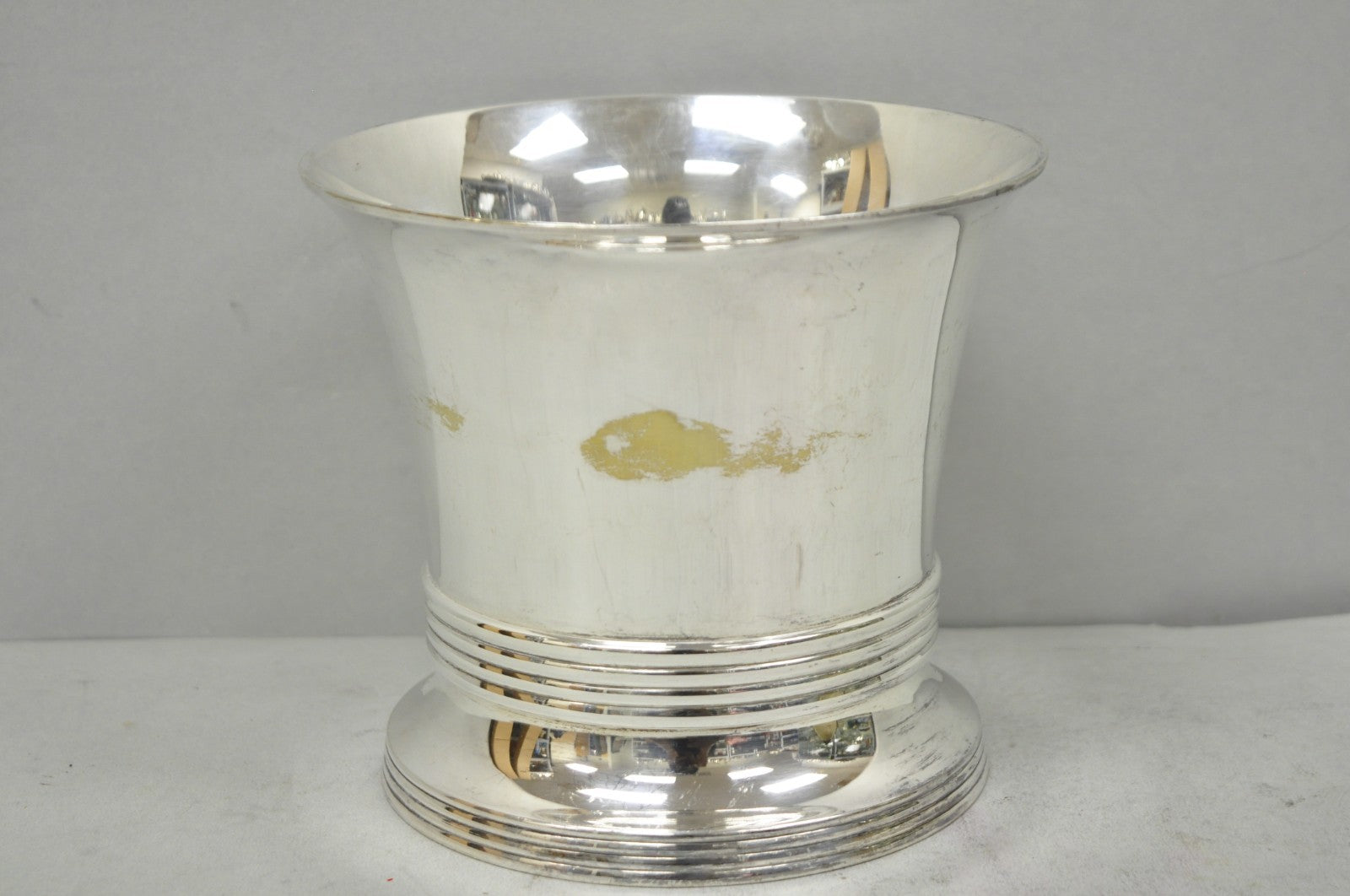 Antique English Regency Soldered Silver Plated Fluted Champagne Chiller Bucket