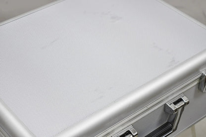Modern Silver Aluminum Metal 17" Hard Case Storage Box Briefcase Carry On Bag