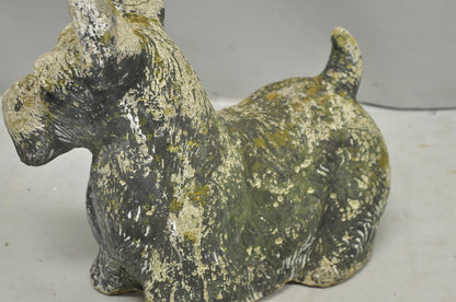 Vintage Scottish Terrier Scotty Dog 12" Small Cast Stone Concrete Garden Figure