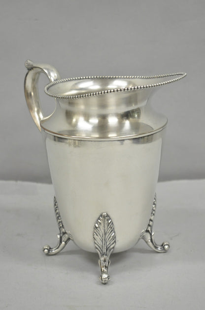 Vintage Victorian Silver Plated Bulbous Footed Water Pitcher w/ Handle by HS