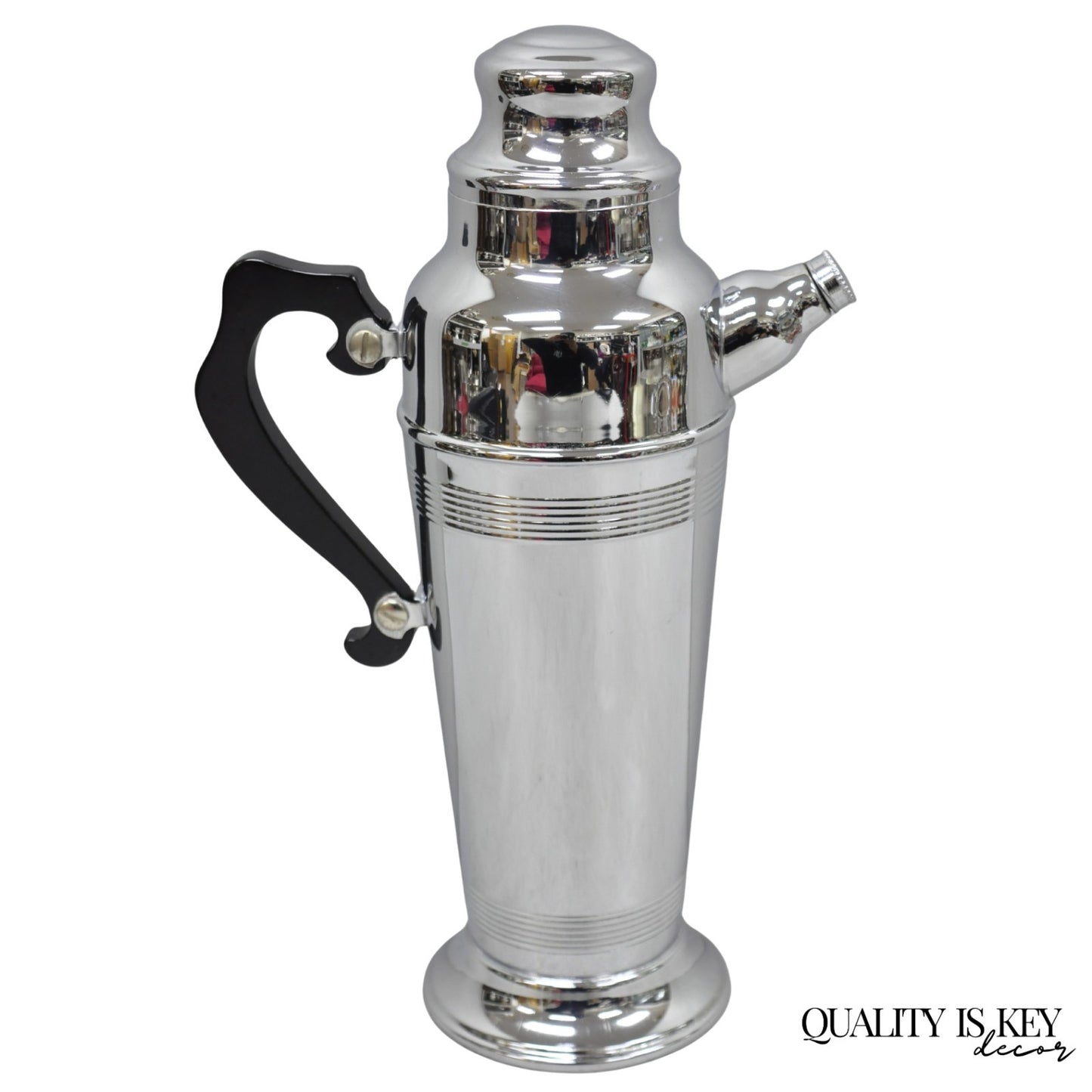 Vintage Art Deco Style Silver Plated Martini Bar Cocktail Shaker Pitcher