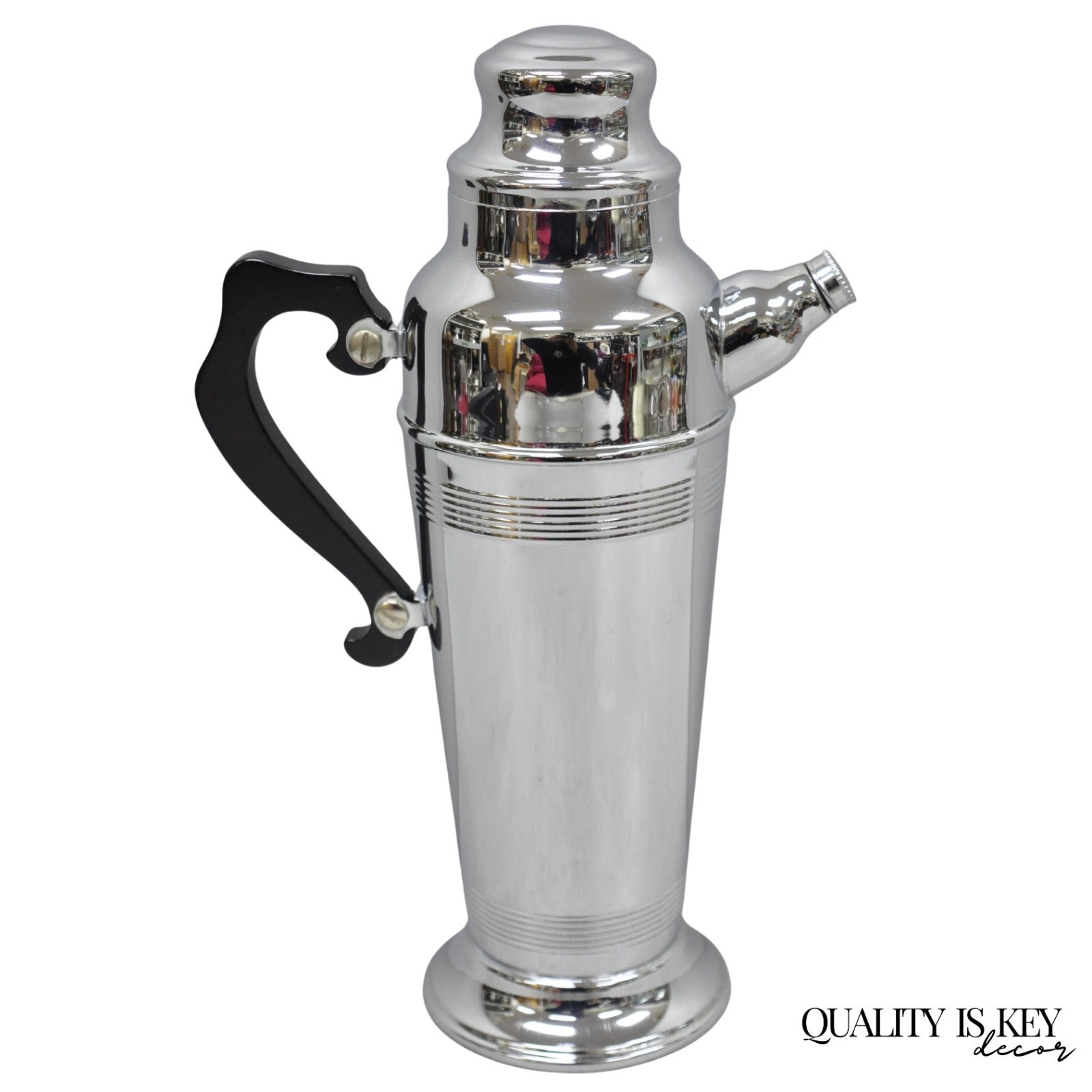 Vintage Art Deco Style Silver Plated Martini Bar Cocktail Shaker Pitcher