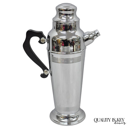 Vintage Art Deco Style Silver Plated Martini Bar Cocktail Shaker Pitcher