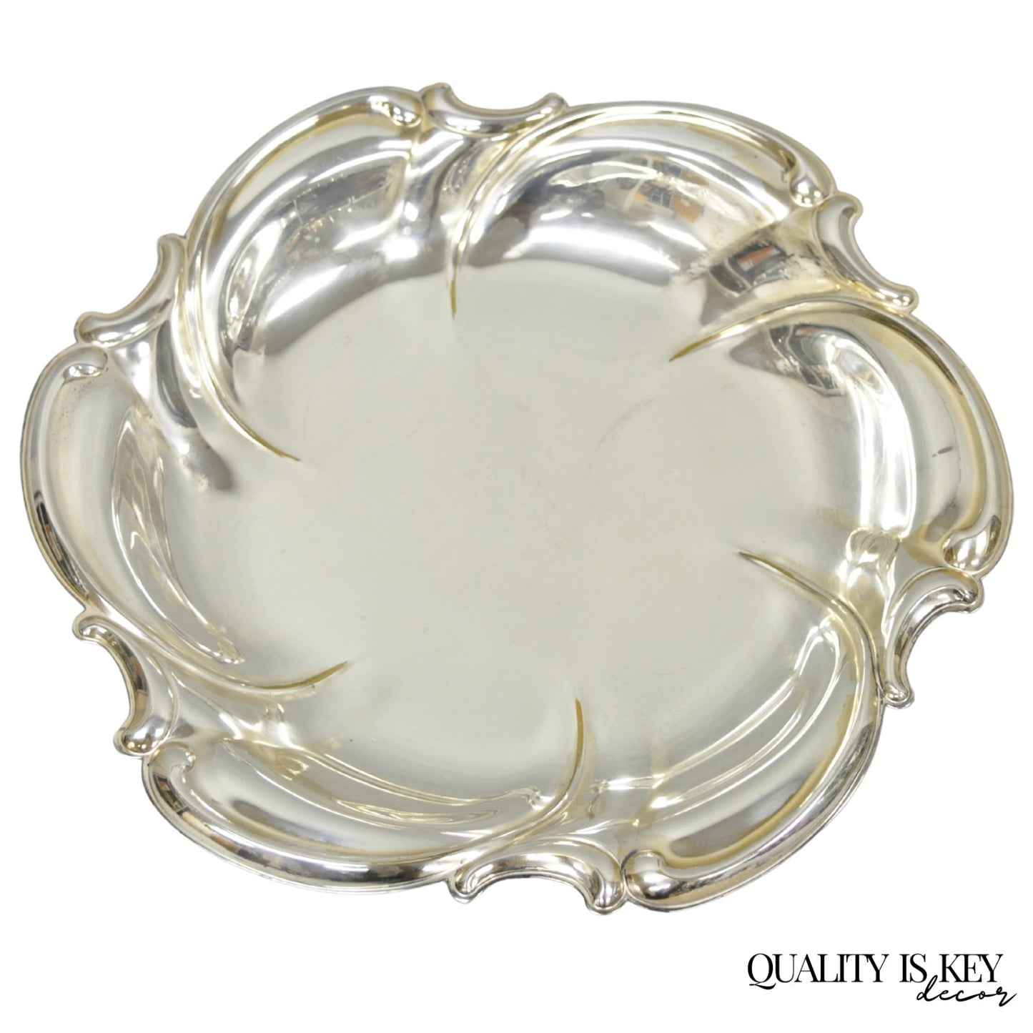 Vintage Caravelle Victorian Style Silver Plated Scalloped Serving Dish Bowl