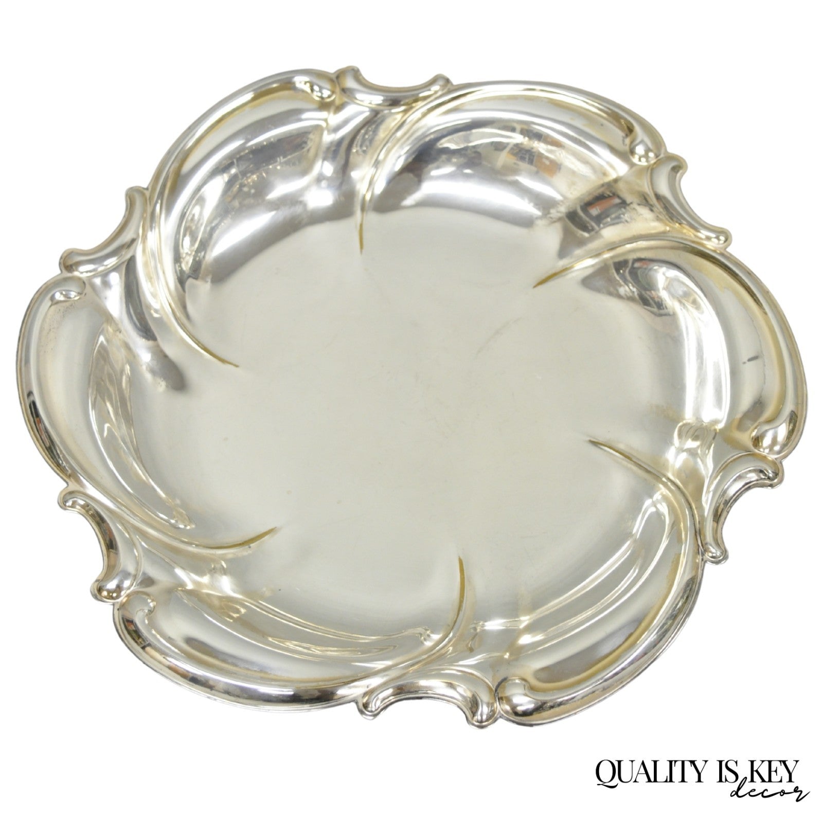 Vintage Caravelle Victorian Style Silver Plated Scalloped Serving Dish Bowl