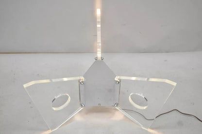 Illuminated Mid Century Modern Lucite & Chrome Butterfly Coffee Table Base