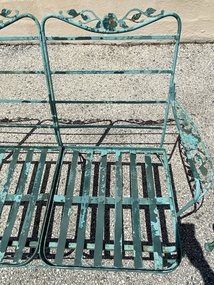 Vintage Woodard Wrought Iron Patio 3 Seat Sofa and Pair Lounge Chairs - 3 Pcs