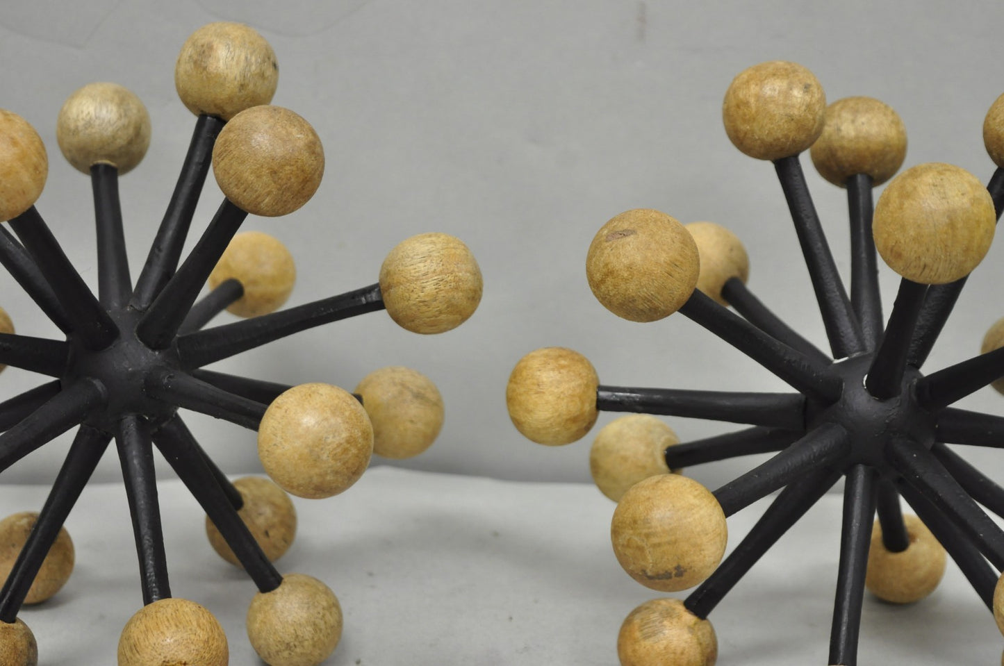 Contemporary Modern Wood & Metal "Jax" Abstract Table Decor - a Pair