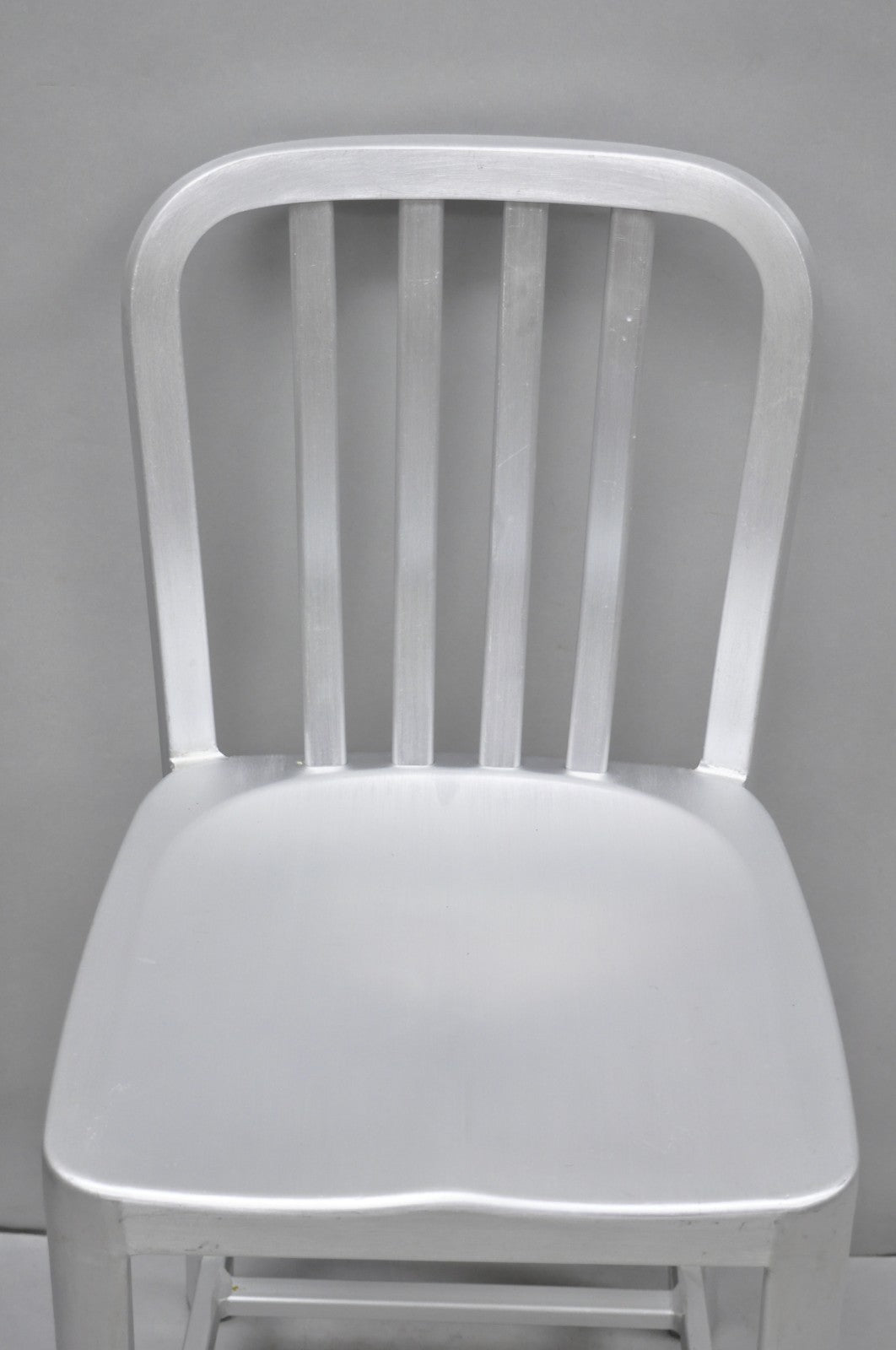 Art Deco Navy Style Aluminum Metal 24" Counter Stool Barstool Chair - Set of 4