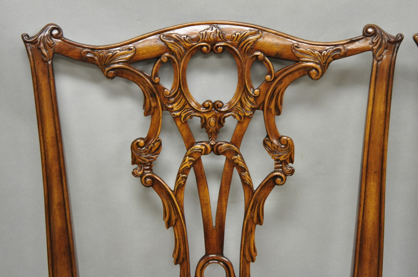 Chippendale Style Carved Mahogany Dining Side Chairs attr Theodore Alexander - 4