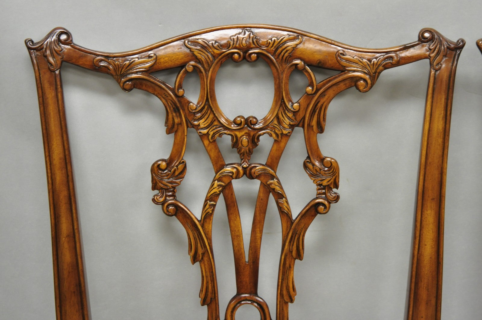 Chippendale Style Carved Mahogany Dining Side Chairs attr Theodore Alexander - 4