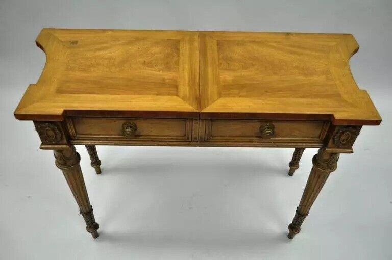 Vintage Karges Walnut French Regency Style Extension Server Console Sofa Table
