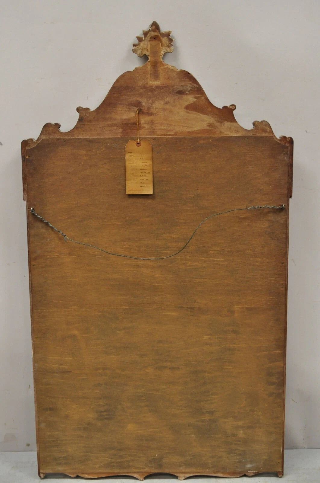 Vintage French Country Provincial Louis XV Style Carved Wood Urn Wall Mirror