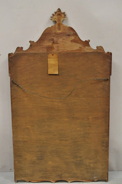 Vintage French Country Provincial Louis XV Style Carved Wood Urn Wall Mirror