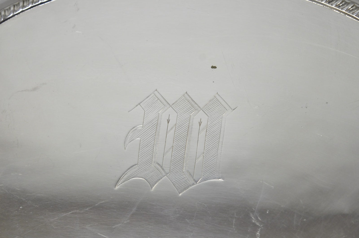 Antique English Regency Silver Plated  Large Covered Serving Dish 'M" Monogram